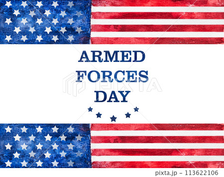 Armed Forces Day. Beautiful greeting card. Closeup 113622106