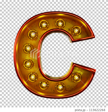 Light bulb alphabet letter C. Light bulb alphabet letter C. 113622268