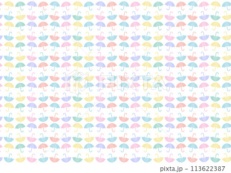 カラフルな傘模様の背景イラスト 113622387
