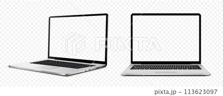 Laptop computer with transparent screen on transparent background Laptop computer with transparent screen on transparent background 113623097
