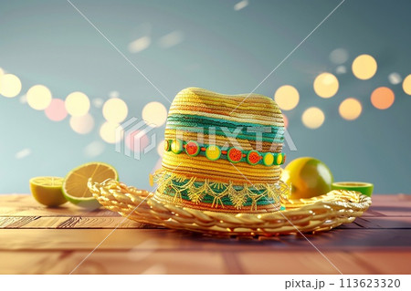 Cinco de mayo celebration, commemorating mexico's defining moment. 3d Rendering. 113623320