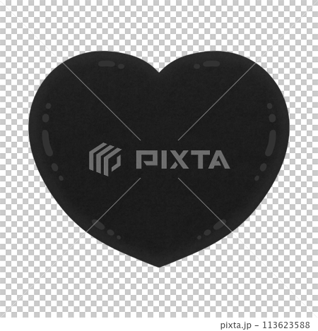 Shiny Black Heart Cartoon illustration Cute Heart Cartoon illustration Kawaii Heart Cartoon 113623588