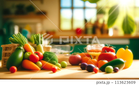 野菜いっぱい　クレイアート風イラスト「AI生成画像」 113623609