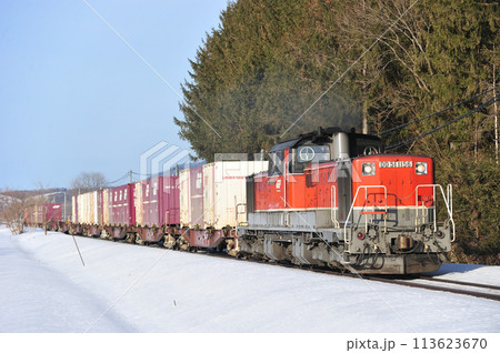 石北本線　遠軽ー瀬戸瀬　JR貨物　DD51-1156+コキ+DD51-1150（鷲別） 113623670