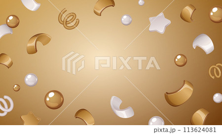 立体的なかわいいパーティークラッカーの中身の背景_16:9 113624081