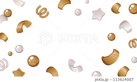 立体的なかわいいパーティークラッカーの中身の背景_16:9 113624087