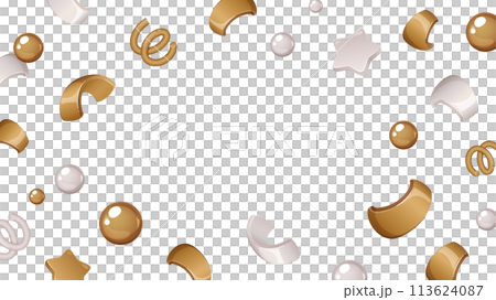 立体的なかわいいパーティークラッカーの中身の背景_16:9 113624087