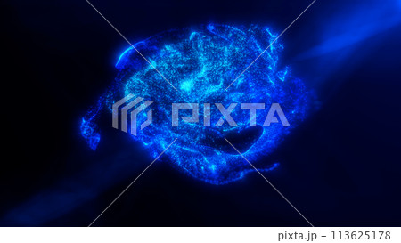 Dark blue energy glowing cosmic magical smoke, dust, fluid, nebula futuristic bright particles bokeh background. Dark blue energy glowing cosmic magical smoke, dust, fluid, nebula futuristic bright particles bokeh background. 113625178