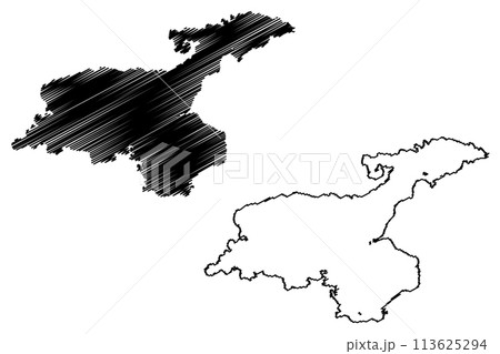 Lake Van (Turkey, Republic of Turkiye) map vector illustration, scribble sketch Van Golu map 113625294