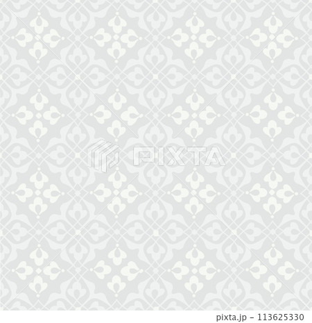 Floral arabesque line seamless pattern. Flourish fabric texture. Ornamental floral garden retro background. Floral arabesque line seamless pattern. Flourish fabric texture. Ornamental floral garden retro background. 113625330