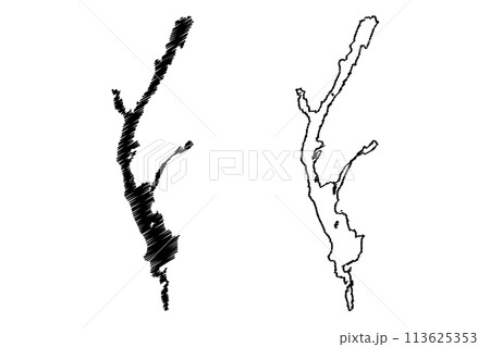 Lake Memphremagog (Canada, United States, North America, us) map vector illustration, scribble sketch Lac Memphremagog map Lake Memphremagog (Canada, United States, North America, us) map vector illustration, scribble sketch Lac Memphremagog map 113625353
