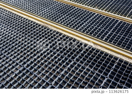 Plastic grids using for ground protection and reinforcement solution for ground surface stability 113626175