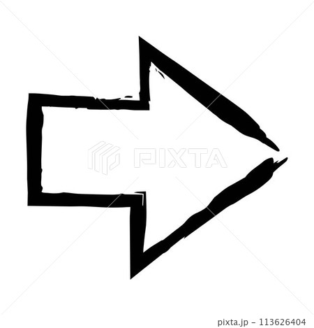 Arrow symbol icon, grunge texture vector element direction symbol illustration for graphic design 113626404