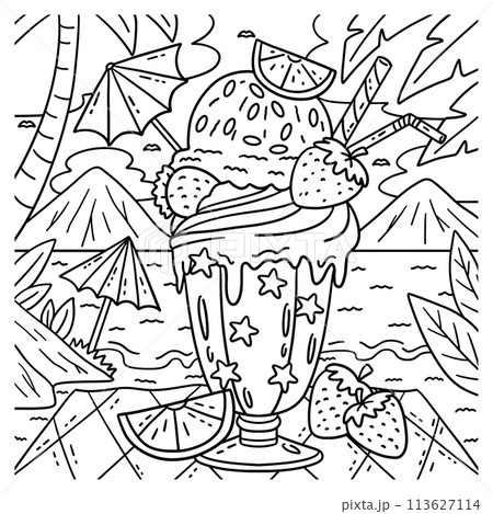 Ice Cream Shake Coloring Page for Kids Ice Cream Shake Coloring Page for Kids 113627114