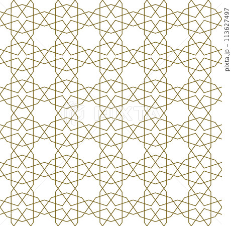 Seamless arabic geometric ornament in brown color. 113627497