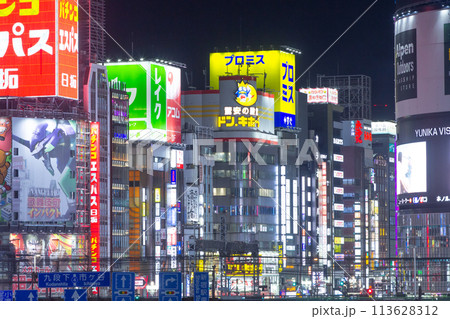 新宿靖国通りの夜景 新宿靖国通りの夜景 113628312