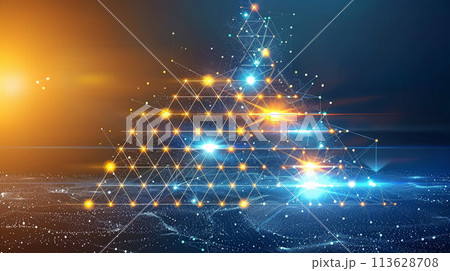 ニューラルネットワーク：光の交差点のような幾何学的イメージ