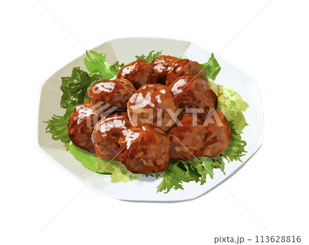 肉団子(八角皿、レタス付き) 肉団子(八角皿、レタス付き) 113628816
