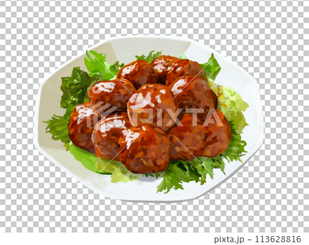 肉団子(八角皿、レタス付き) 肉団子(八角皿、レタス付き) 113628816