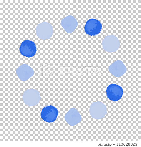 和風のかわいい水彩フレーム背景　イラストベクター素材 113628829