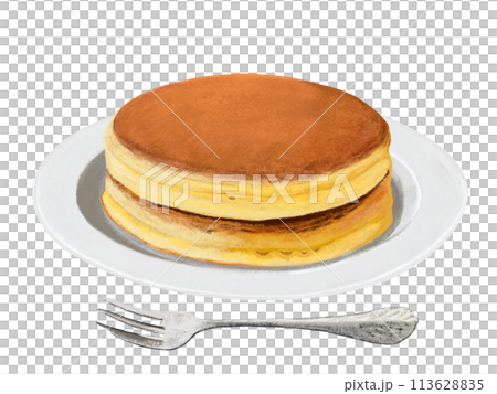 ホットケーキ(プレーン)皿、フォーク付き ホットケーキ(プレーン)皿、フォーク付き 113628835