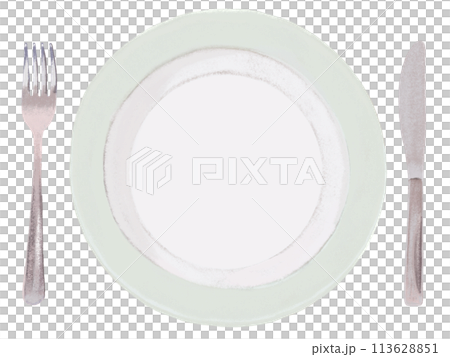 お皿とナイフとフォーク 113628851