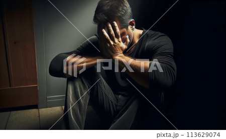 落ち込む男性 113629074