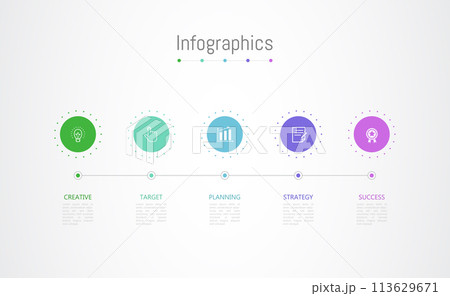 Infographic 5 options design elements for your business data. Vector Illustration. Infographic 5 options design elements for your business data. Vector Illustration. 113629671