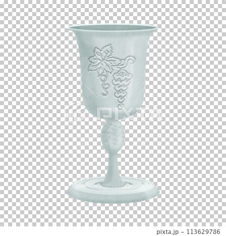 Illustration of oriental wine glasses used during Passover Illustration of oriental wine glasses used during Passover 113629786