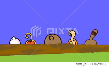 動物の後ろ姿のイラスト 113629865