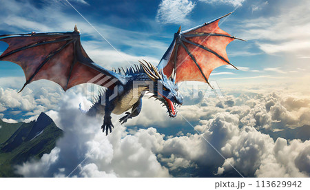 伝説の怪獣 ドラゴンのイラスト素材 [113629942] - PIXTA