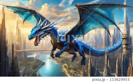 伝説の怪獣 ドラゴンのイラスト素材 [113629953] - PIXTA
