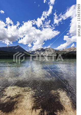 USA, Idaho, Stanley, White clouds over Pettit Lake in Sawtooth Mountains USA, Idaho, Stanley, White clouds over Pettit Lake in Sawtooth Mountains 113631969