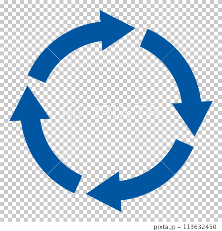 Circular circle arrows icon / blue Circular circle arrows icon / blue 113632450