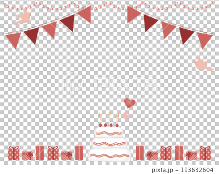 Birthday cake and gift frame Birthday cake and gift frame 113632604