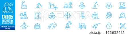 Factory icon set. Factory icon set. 113632683