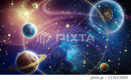 幻想的でファンタジックな宇宙の世界のイラスト素材 [113633890] - PIXTA