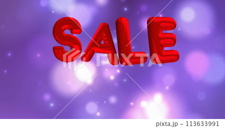 Image of sale text in red balloon letters on purple background Image of sale text in red balloon letters on purple background 113633991