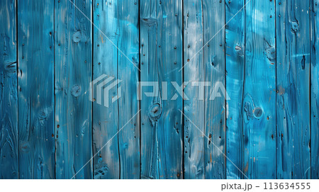 High quality photo of vibrant turquoise painted wooden planks, featuring the natural grain and rustic knots of the wood, perfect for lively and colorful design backgrounds High quality photo of vibrant turquoise painted wooden planks, featuring the natural grain and rustic knots of the wood, perfect for lively and colorful design backgrounds 113634555