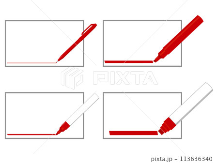 赤いマーカーでアンダーラインを引いたフレームセット 赤いマーカーでアンダーラインを引いたフレームセット 113636340