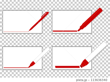 赤いマーカーでアンダーラインを引いたフレームセット 赤いマーカーでアンダーラインを引いたフレームセット 113636340