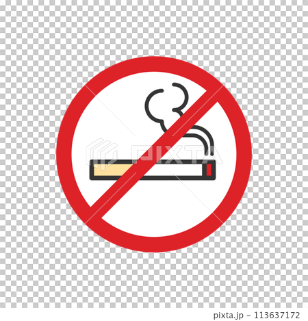 No smoking icon, tobacco prohibition mark No smoking icon, tobacco prohibition mark 113637172