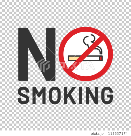 ノースモーキング 禁煙アイコン 禁煙ロゴ NO SMOKING ノースモーキング 禁煙アイコン 禁煙ロゴ NO SMOKING 113637174