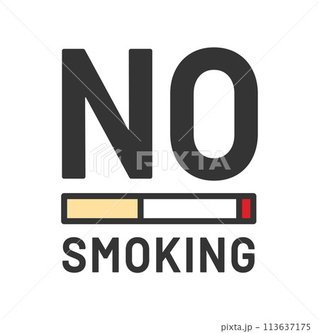 NO SMOKING　禁煙マーク　たばこNO 113637175