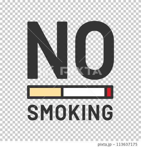 NO SMOKING　禁煙マーク　たばこNO 113637175
