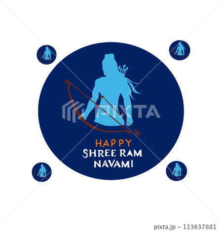 happy shree ram navami background with bow and arrow happy shree ram navami background with bow and arrow 113637881