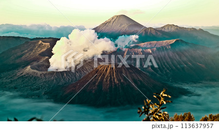 beautiful view of Mount Bromo-Semeru beautiful view of Mount Bromo-Semeru 113637957