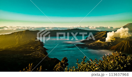 beautiful view of Mount Bromo-Semeru beautiful view of Mount Bromo-Semeru 113637968