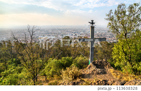 Cross at Cerro de la Estrella National Park in Iztapalapa, Mexico City - Mexico 113638328