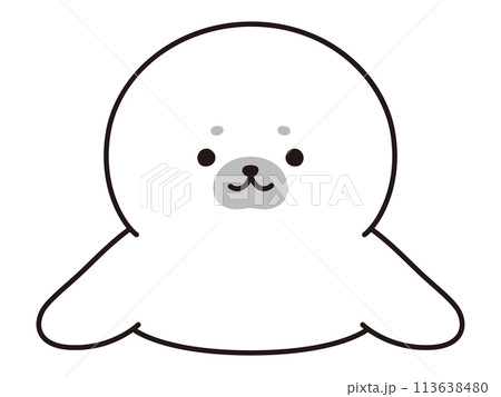 アザラシの赤ちゃんのイラスト 113638480